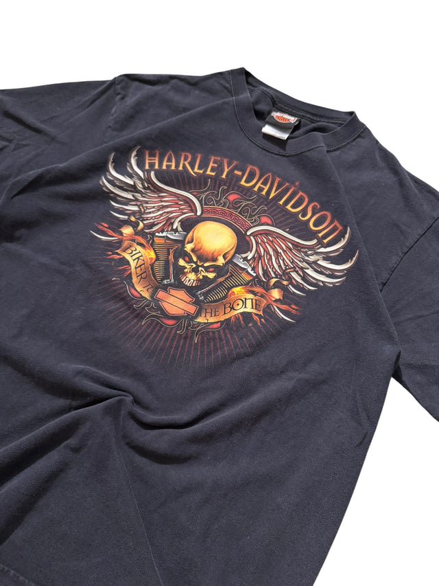 Vintage Harley-Davidson "Biker to the Bone" Skull Wings Tee - Atlantic City NJ
