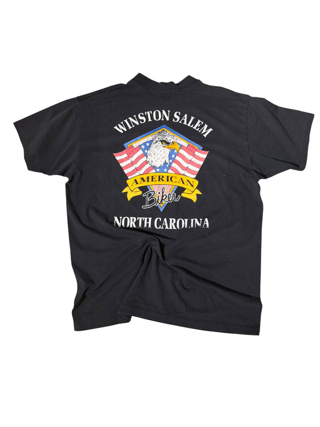 Vintage Wild Breed American Biker Wolf Motorcycle Tee - Winston Salem NC