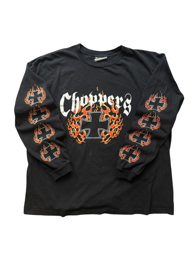 Vintage Choppers Flame Cross Long Sleeve