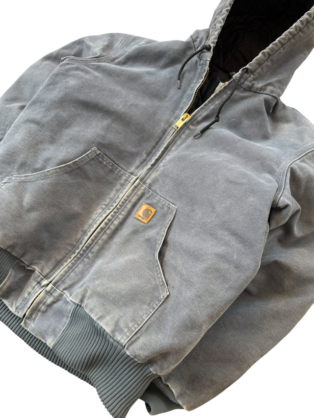 Vintage Slate Blue Carhartt Hooded Active Jacket