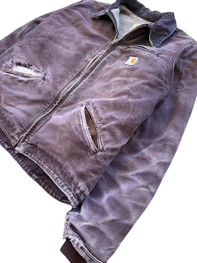 Vintage Wine Carhartt Sherpa Honeycomb Detroit Jacket