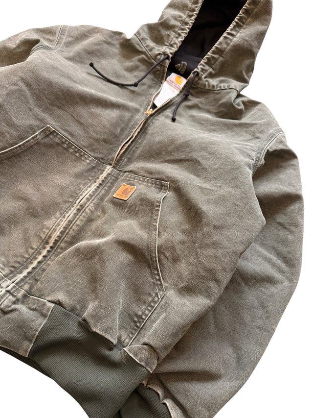 MOSS GREEN CARHARTT HOODED JACKET