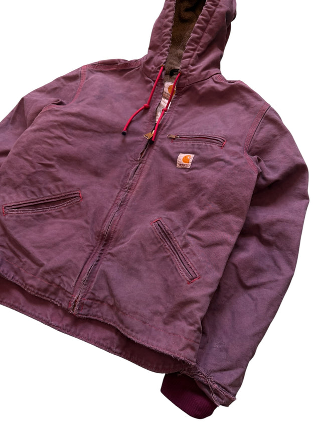 Vintage Scarlett Red Carhartt Hooded Detroit Jacket