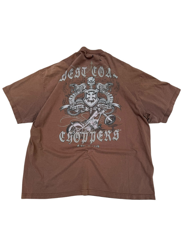 Vintage West Coast Choppers Brown Iron Cross Tee
