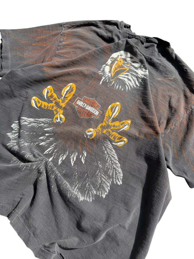 Vintage Distressed Harley Davidson All-Over Eagle Tee