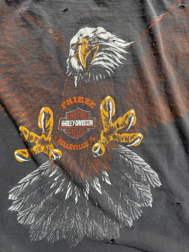 Vintage Distressed Harley Davidson All-Over Eagle Tee