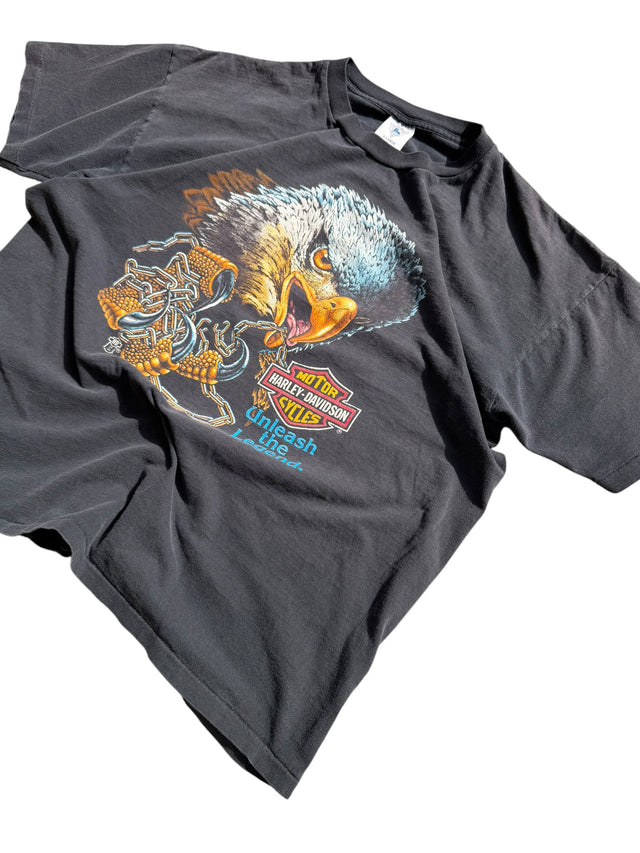 Vintage Faded Harley Davidson Unleash the Legend Eagle Tee