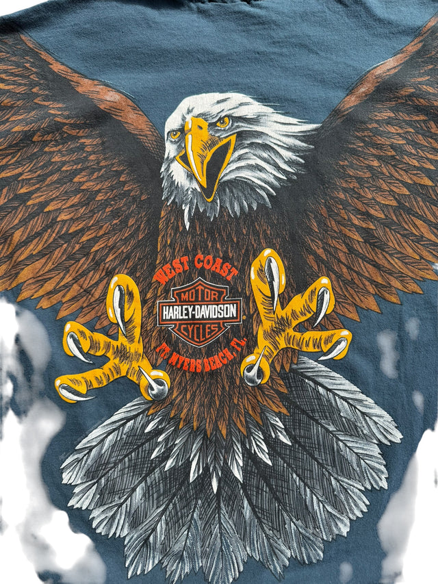 Vintage Navy Harley Davidson All-Over Eagle Tee