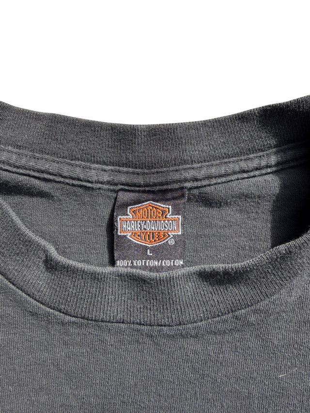 2000 Harley Davidson Flame Purple Logo Tee