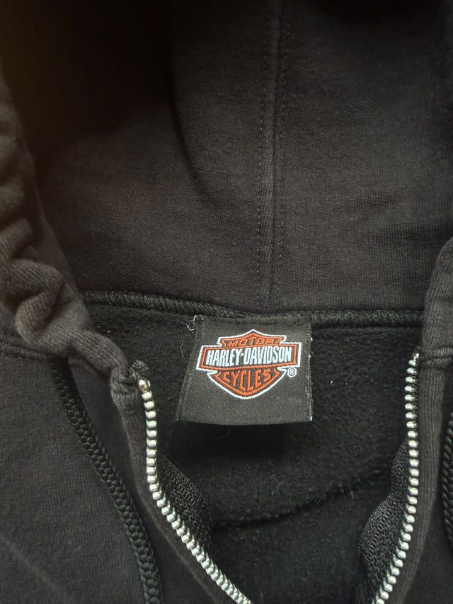 Vintage Harley Davidson Hawaii Blue Flame Zip Hoodie