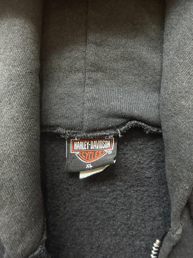 Vintage Faded Harley Davidson San Diego Flame Zip Hoodie