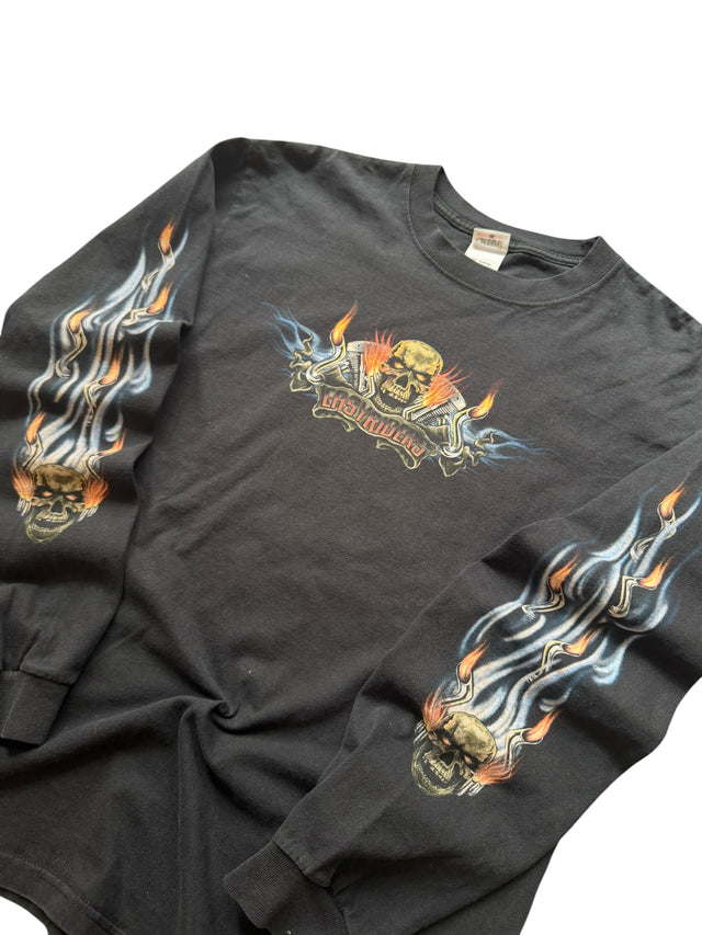 Vintage Easy Riders Skull Flames Long Sleeve