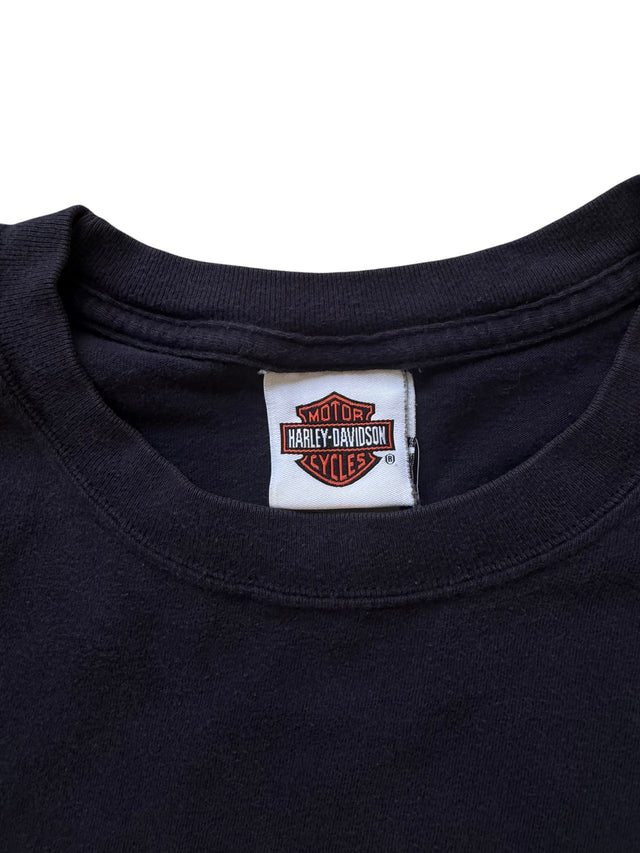 Vintage Harley Davidson Live to Ride Navy Flame Long Sleeve