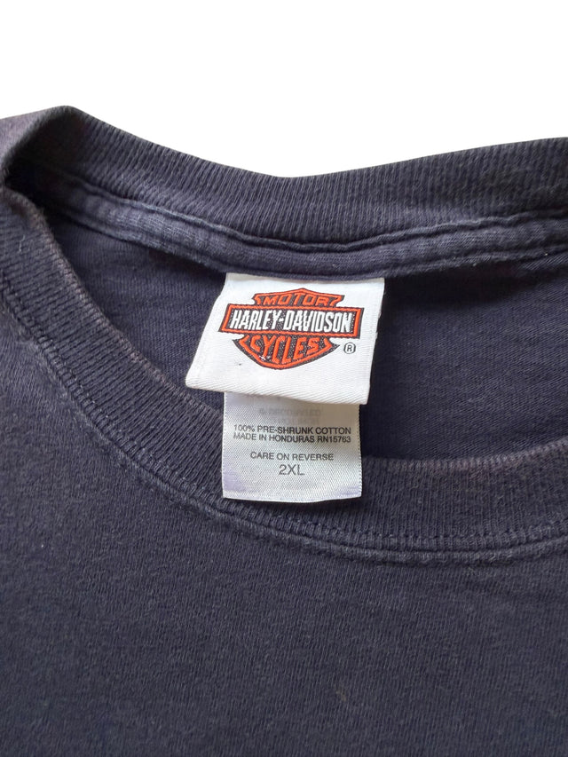 Vintage Harley Davidson Navy Blue Flame Long Sleeve