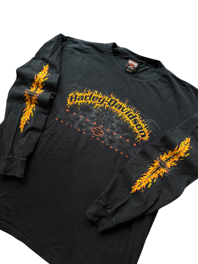 Vintage Harley Davidson Flames Long Sleeve