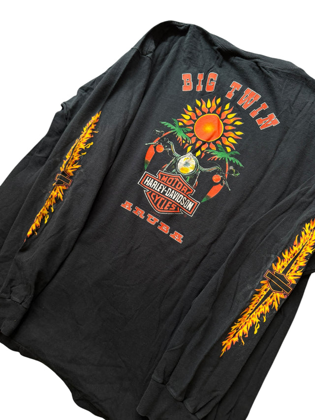 Vintage Harley Davidson Flames Long Sleeve