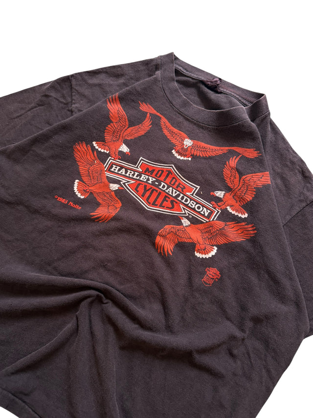 Vintage 1983 Harley-Davidson 5 Red Eagles Bar & Shield Tee San Francisco