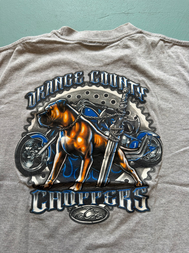 Vintage Orange County Choppers Gear & Tooth Logo Tee — Gray