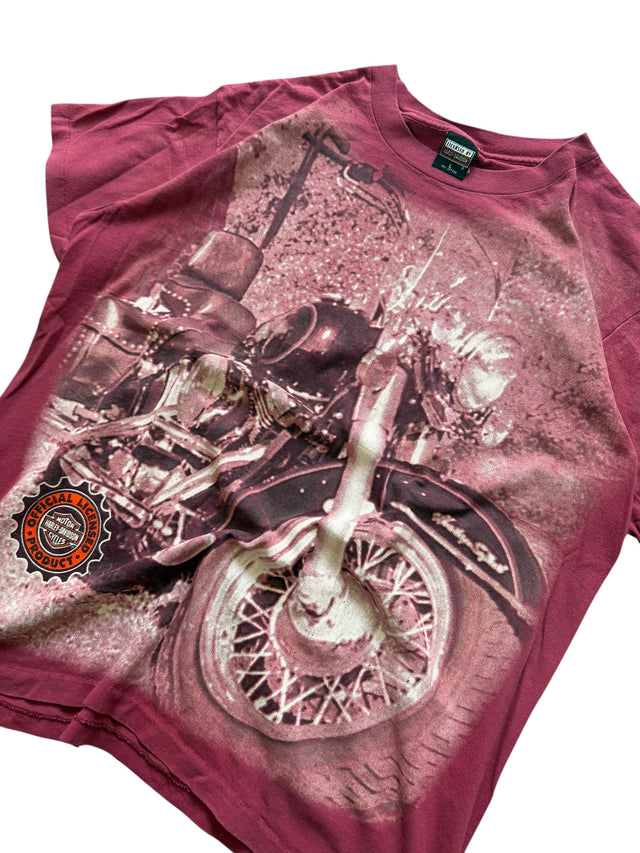 Vintage Harley-Davidson Maroon Official Licensed Motorcycle Photo Tee