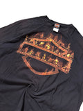 Vintage Harley-Davidson Skull Flame Bar & Shield Tee - Six Bends FL