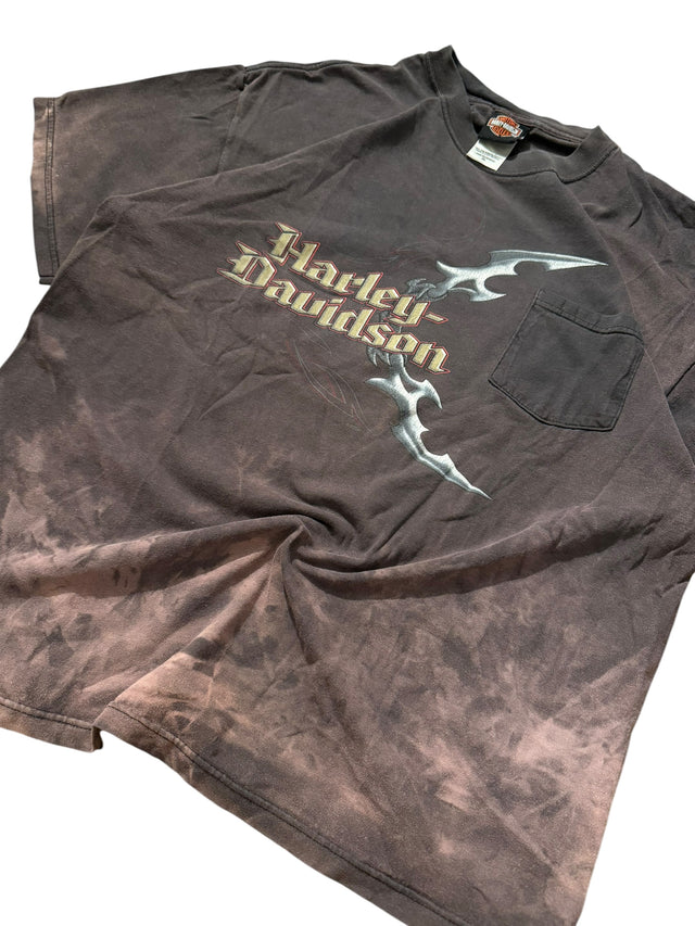 Vintage Harley-Davidson Faded Blade & Knuckle Pocket Tee - REIMAN'S Kewanee IL