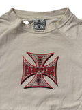Vintage West Coast Choppers Iron Cross Tee - Distressed White