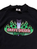 Vintage Grave Digger Monster Truck Racing Tee - Green Flames