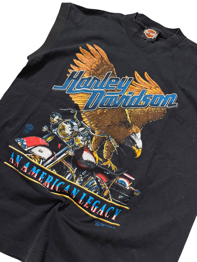 Vintage 1988 Harley-Davidson "An American Legacy" Eagle Sleeveless - Denney's Springfield MO
