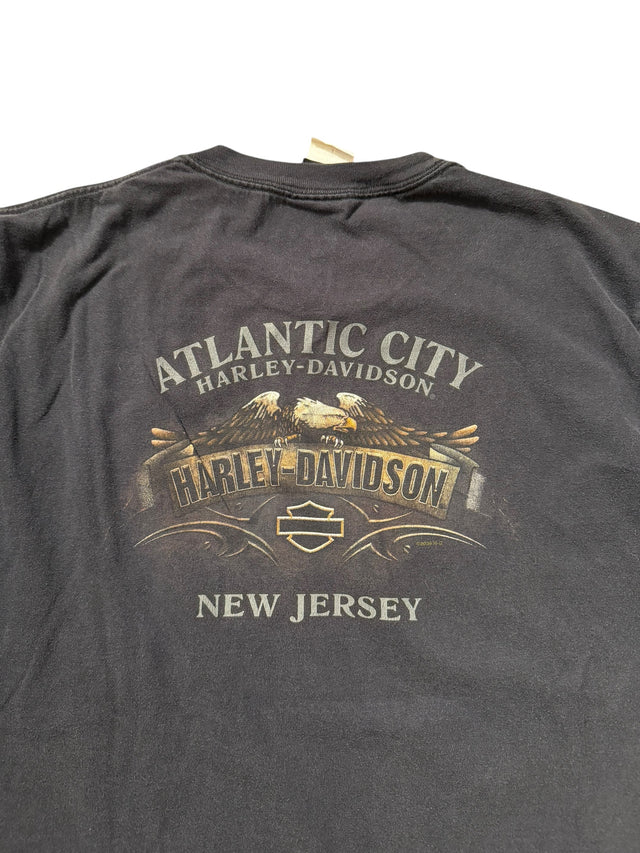 Vintage Harley-Davidson "Biker to the Bone" Skull Wings Tee - Atlantic City NJ