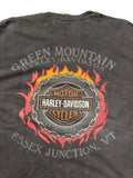 Vintage Harley-Davidson Willie G Skull Red Flames Tee - Green Mountain HD Essex Junction VT
