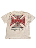Vintage West Coast Choppers Iron Cross Tee - Distressed White