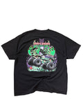 Vintage Grave Digger Monster Truck Racing Tee - Green Flames