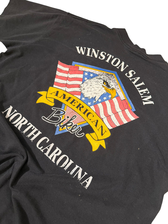 Vintage Wild Breed American Biker Wolf Motorcycle Tee - Winston Salem NC