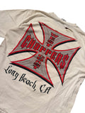 Vintage West Coast Choppers Iron Cross Tee - Distressed White