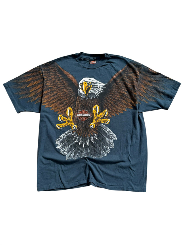 Vintage Navy Harley Davidson All-Over Eagle Tee