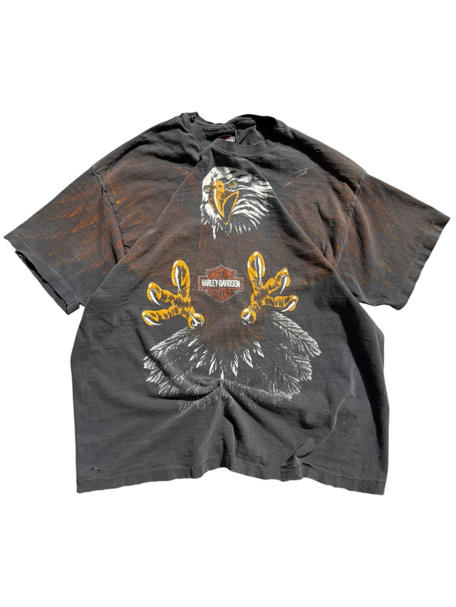 Vintage Distressed Harley Davidson All-Over Eagle Tee