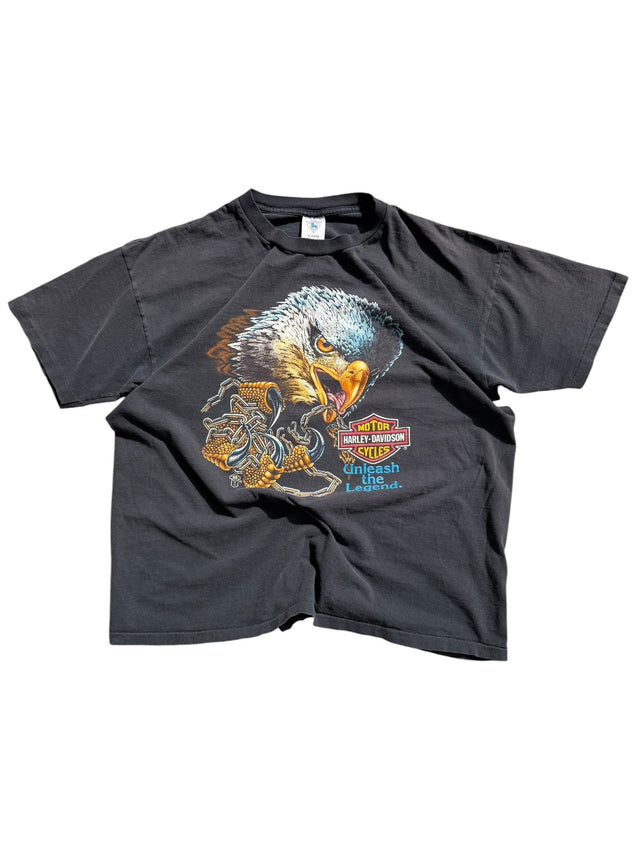 Vintage Faded Harley Davidson Unleash the Legend Eagle Tee
