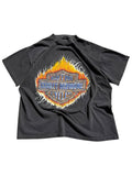 Vintage Faded Harley Davidson Flame Bar & Shield Tee