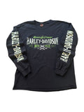 Vintage Harley Davidson Speed & Power Green Long Sleeve