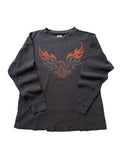 Vintage Distressed Harley Davidson Thermal Eagle Flame Long Sleeve
