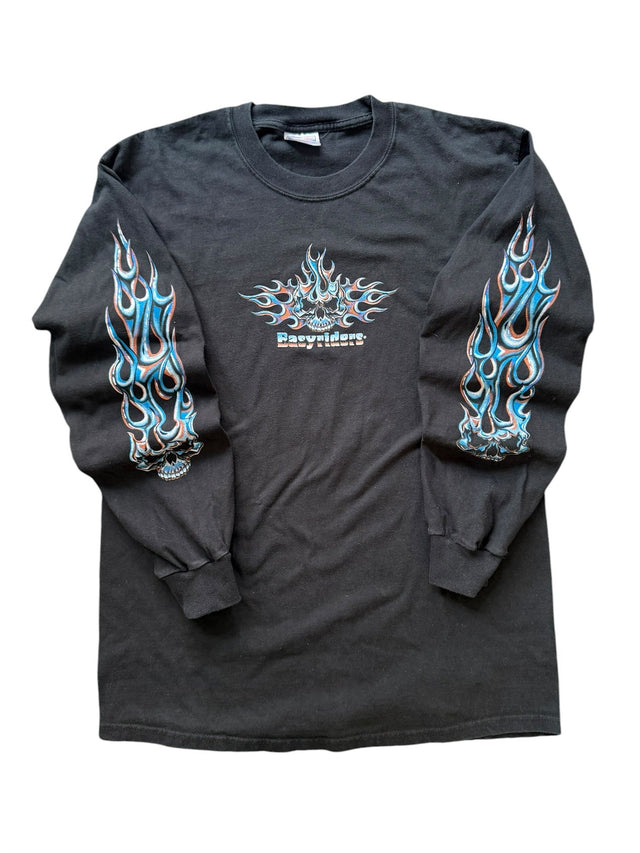 2009 Easy Riders Blue Orange Flames Long Sleeve