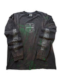 Vintage Distressed West Coast Choppers Green Splatter Long Sleeve