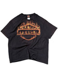Vintage Harley-Davidson Skull Flame Bar & Shield Tee - Six Bends FL