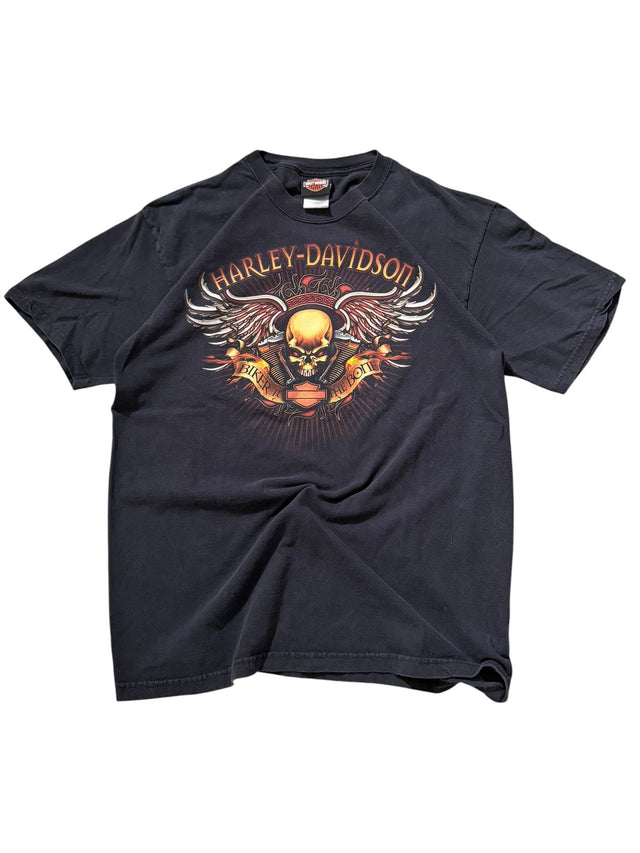 Vintage Harley-Davidson "Biker to the Bone" Skull Wings Tee - Atlantic City NJ