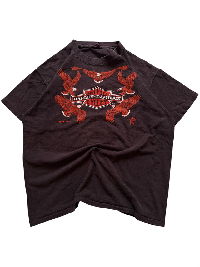 Vintage 1983 Harley-Davidson 5 Red Eagles Bar & Shield Tee San Francisco