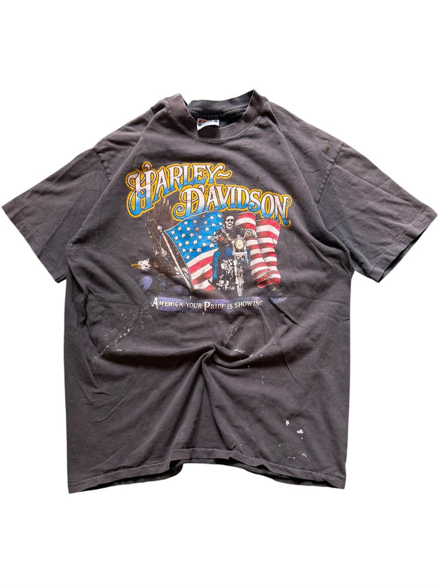 Vintage Harley-Davidson "America Your Pride is Showing" Flag Rider Tee