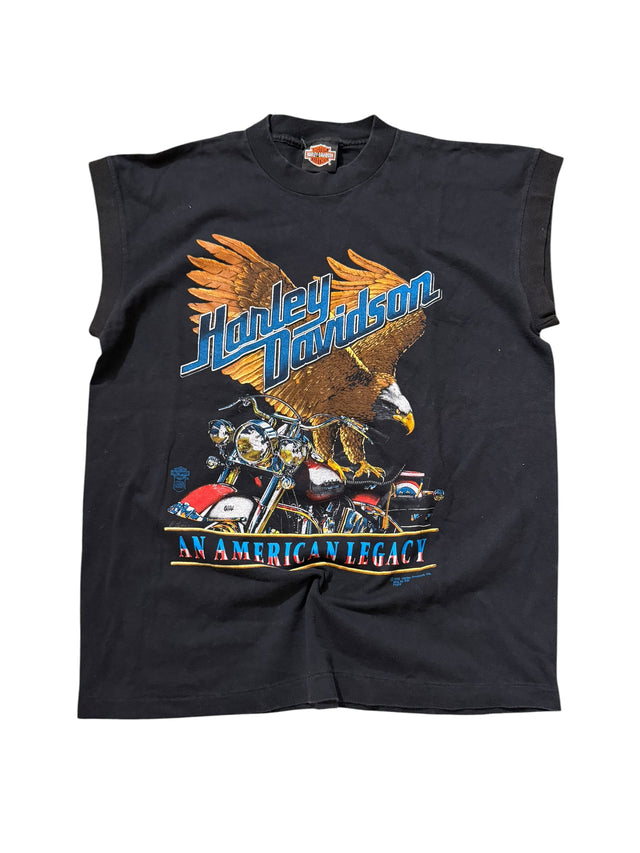 Vintage 1988 Harley-Davidson "An American Legacy" Eagle Sleeveless - Denney's Springfield MO