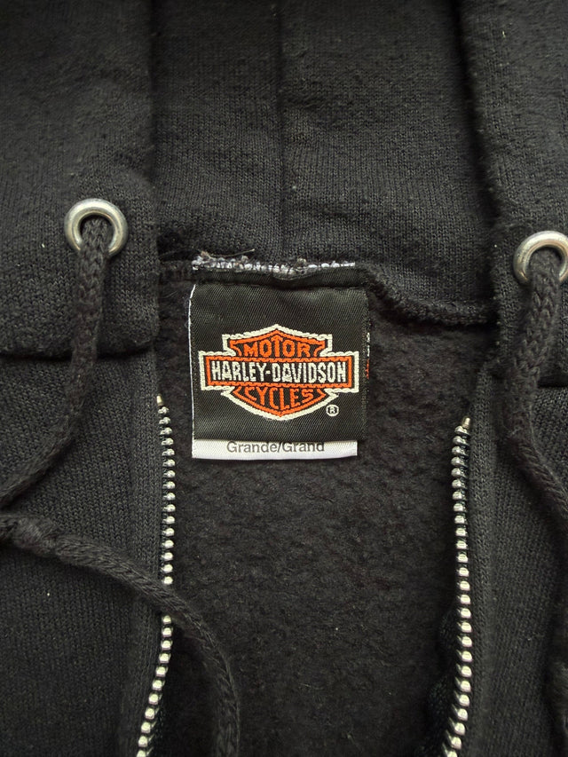 Vintage Harley Davidson Manchester Nashua Flame Zip Hoodie
