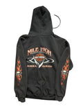Mile High Harley Davidson Aurora Colorado Skull Flame Zip Hoodie