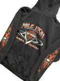 Mile High Harley Davidson Aurora Colorado Skull Flame Zip Hoodie